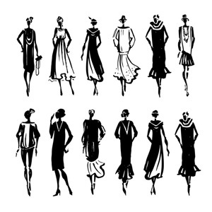 1920年代のファッションのシルエット